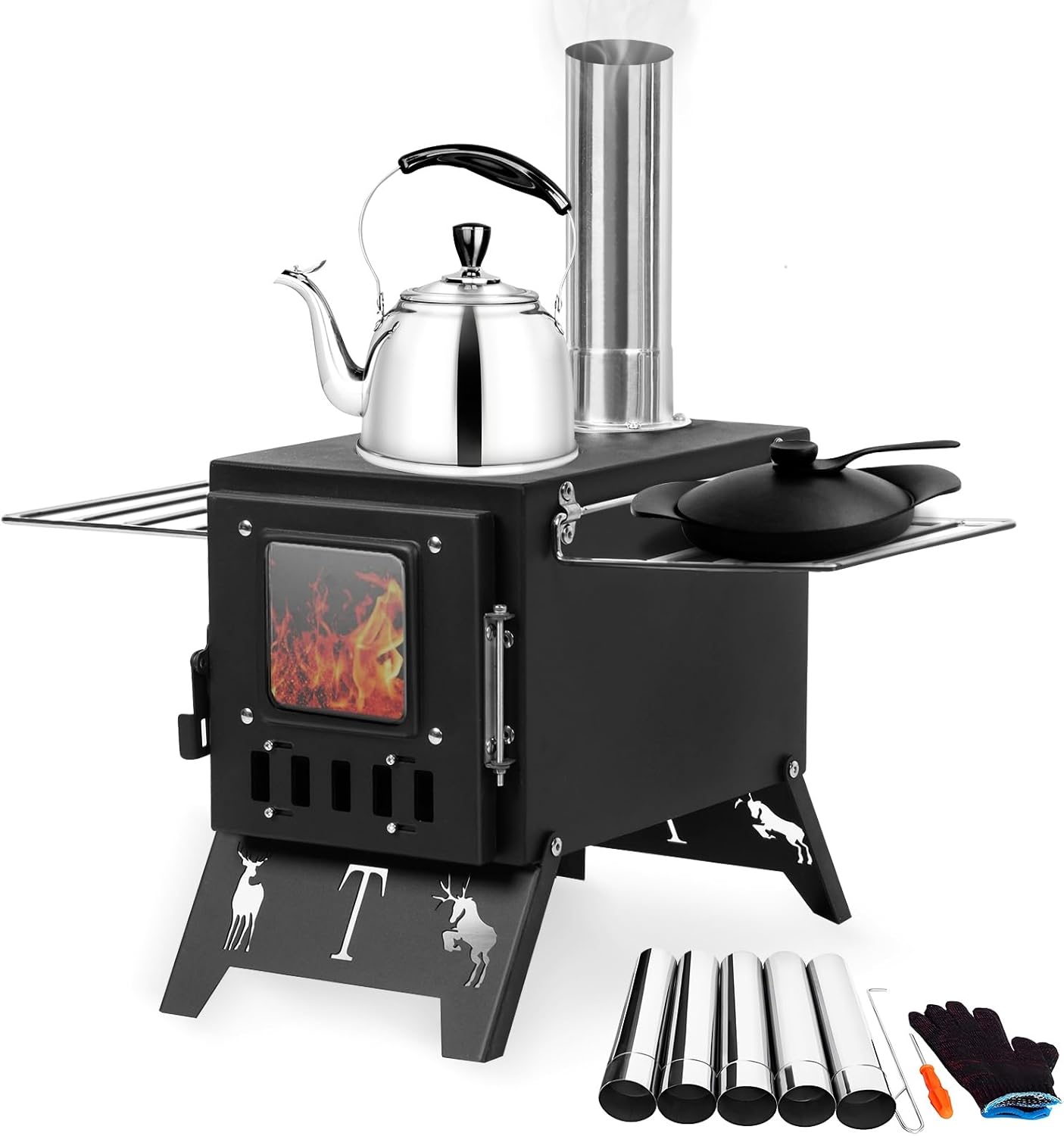 Réchaud à bois pliable et portable pour caravane