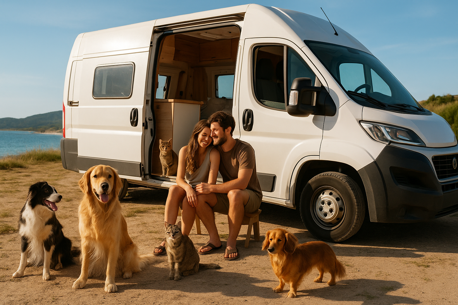 voyage en van aménagé avec animaux
