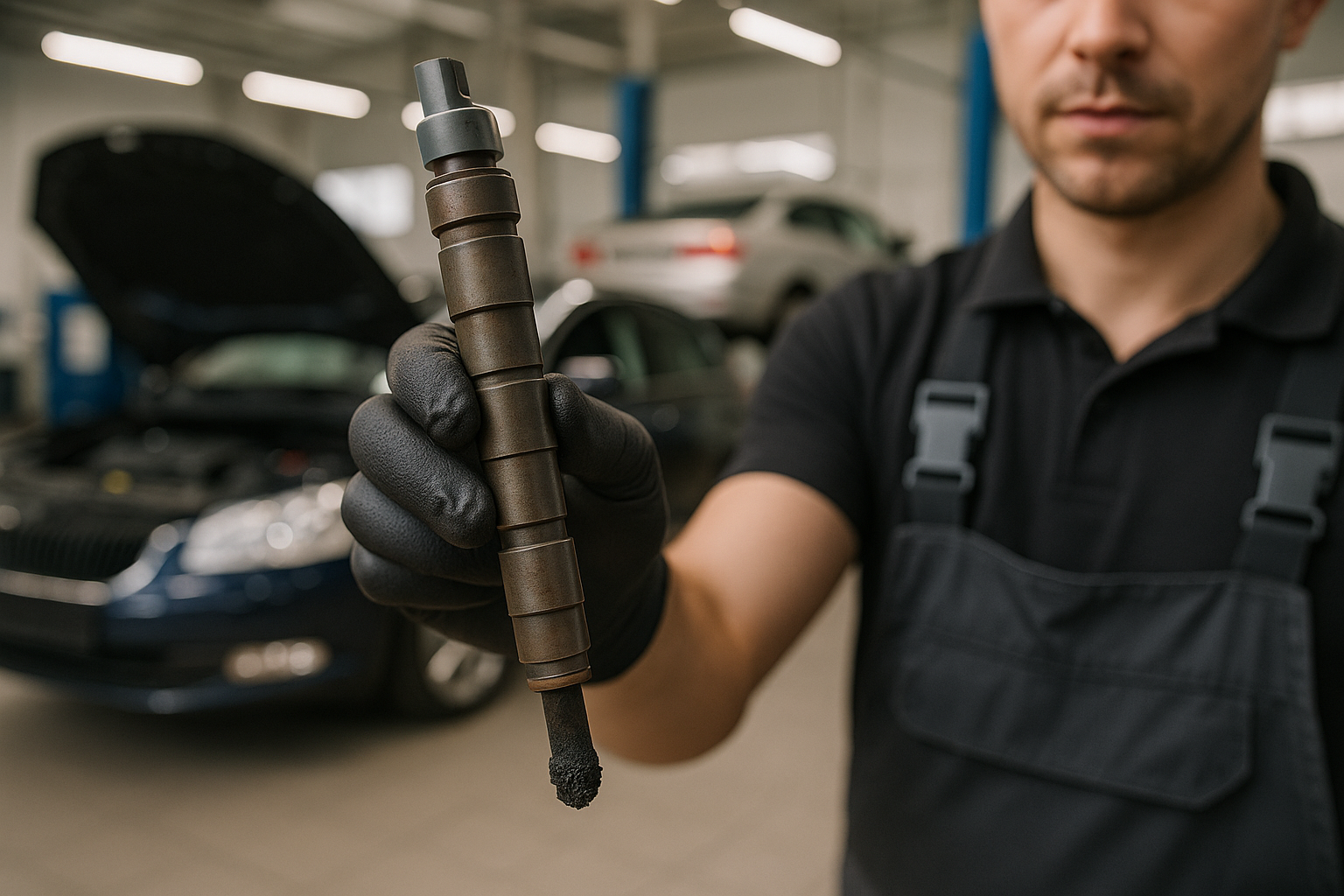 injecteur de voiture encrassé